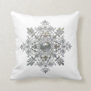 Silver Snowflake Cushion