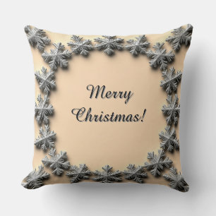 Silver Snowflake Frame Cushion