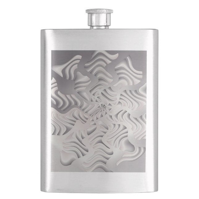 silver snowflake hip flask (Front)