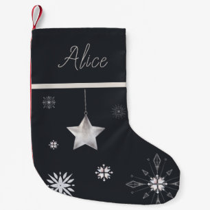 silver snowflake hygge Monogram Christmas Stocking
