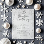 Silver Snowflake is on the way Winter Baby Shower Invitation<br><div class="desc">Silver Gender Neutral Snowflake is on the way Winter Boy Baby Shower Invitation</div>