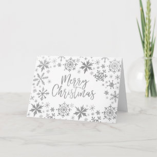 Silver Snowflake Merry Christmas Cards