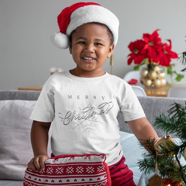 Silver Snowflake Merry Christmas  T-Shirt (Merry Christmas Silver Snowflake T Shirt. )