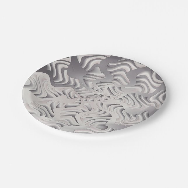 silver snowflake paper plate (Angled)