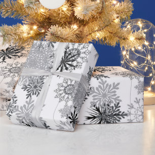 Silver snowflake pattern Christmas wrapping paper