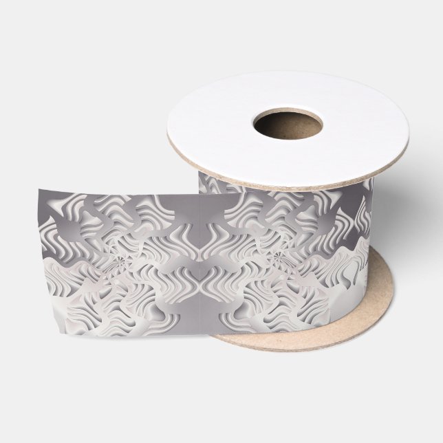 silver snowflake satin ribbon (Spool)