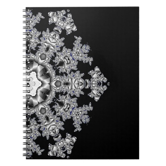 Silver Snowflake Spiral Notebook (Front)