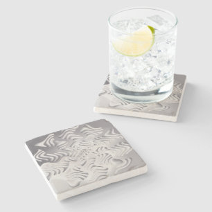 silver snowflake stone coaster