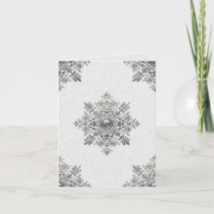 Silver Snowflake Thank You Note Card