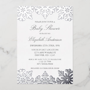 Silver Snowflake Winter Baby Shower