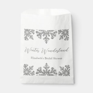 Silver Snowflake Winter Bridal Shower Favour Bags
