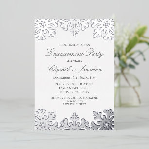 Silver Snowflake Winter Engagement Party