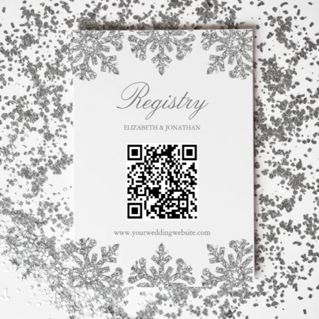 Silver Snowflake Winter Registry Enclosure Card (Creator Uploaded)