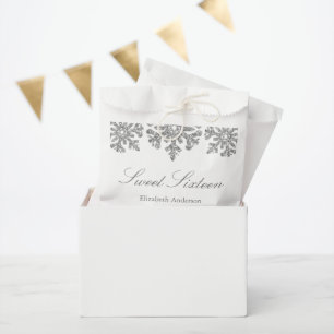 Silver Snowflake Winter Sweet 16 Favour Bags