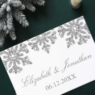 Silver Snowflake Winter Wedding Guest Book