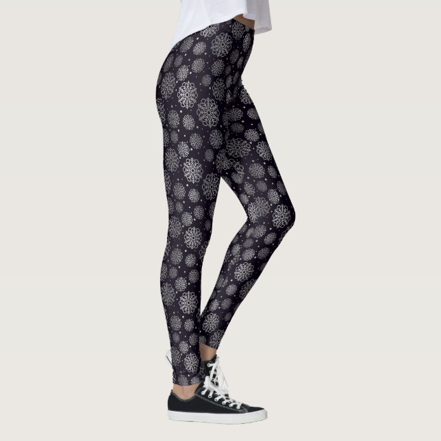 Silver snowflake with fish scales pattern leggings (Right)