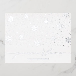 Silver Snowflakes Christmas Holiday Foil Postcard