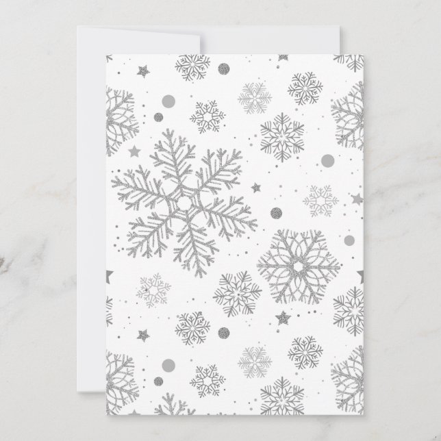 Silver snowflakes on white (Front)