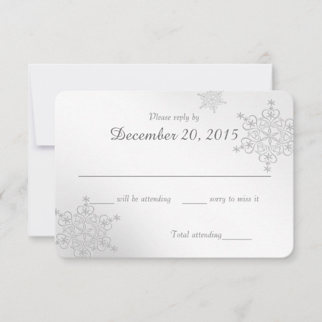 Silver Snowflakes Response Card (Front)