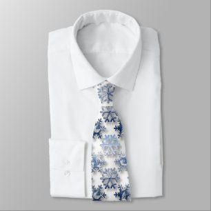 Silver Snowflakes Tie