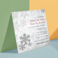 Silver Snowflakes Winter Wedding  Invitation