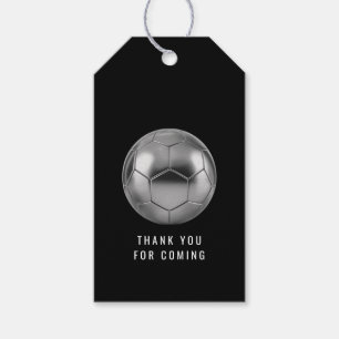 Silver Soccer Ball Thank You For Coming PartyFavor Gift Tags