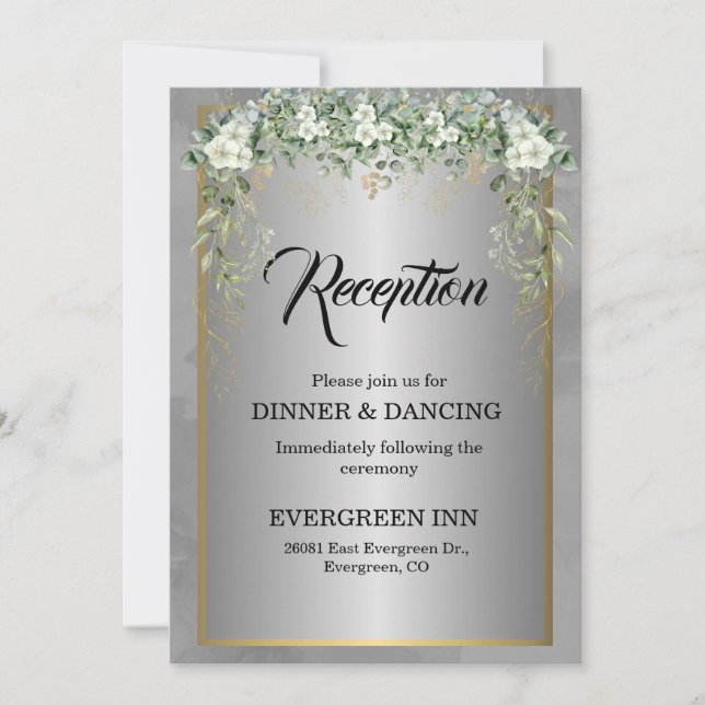 Silver Soirée: A Blooming Affair Invitation (Front)