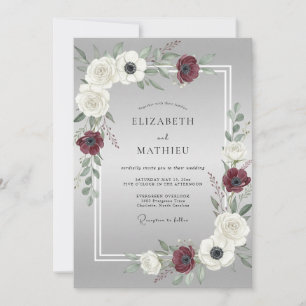 Silver Sophisticated Winter Wedding Invitation