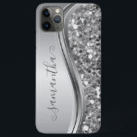 Silver Sparkle Bling Handwritten Personalised Case-Mate iPhone Case<br><div class="desc">The design is a photo and the cases are not made with actual glitter, sequins, metals or woods. This design is also available on other phone models. Choose Device Type to see other iPhone, Samsung Galaxy or Google cases. Some styles may be changed by selecting Style if that is an...</div>