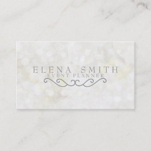 Silver Sparkle Bokeh Business Card