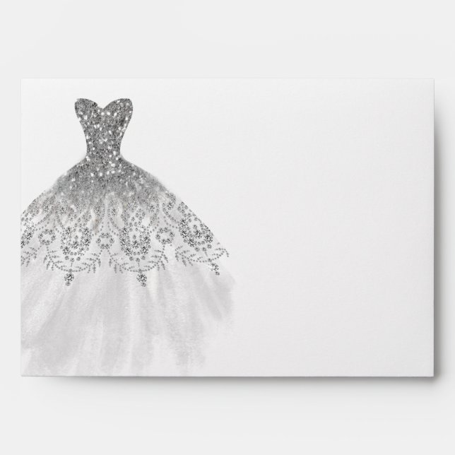 Silver Sparkle Diamond Dress Envelope (Front)