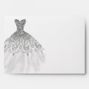 Silver Sparkle Diamond Dress Envelope