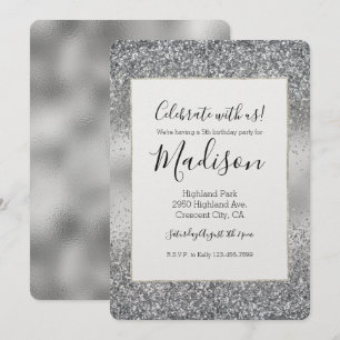 Silver Sparkle Glam Invitation