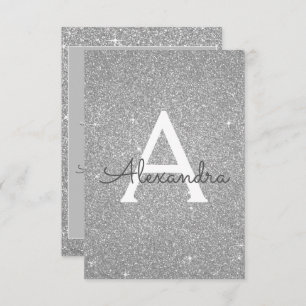 Silver Sparkle Glitter 40th Birthday Party Invitation