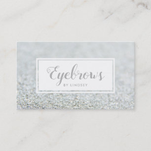 Silver Sparkle Glitter Eyebrows Make Up Artist Business Card