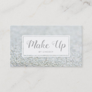 Silver Sparkle Glitter Make Up Artist Business Card