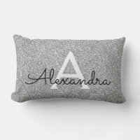 Silver Sparkle Glitter Monogram Name & Initial
