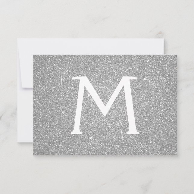 Silver Sparkle Glitter Quinceanera Save the Date (Front)