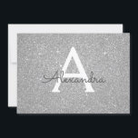 Silver Sparkle Glitter Sweet 16 Save the Date<br><div class="desc">Silver Sparkle Glitter Sweet Sixteen Monogram Name and Initial Birthday Party Save the Date Invitation. This invitation is perfect for the Silver Sparkle Glitter Sweet 16 Birthday Party looking to celebrate in Pink Rose Gold.</div>