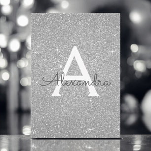 Silver Sparkle Glitter Sweet Sixteen Birthday Invitation