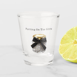 Silver Sparkle Glitzy Glitter Shot Glass