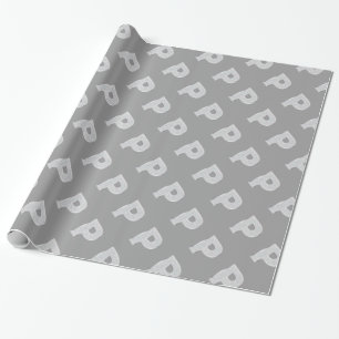 Silver Sparkle Letter P Wrapping Paper