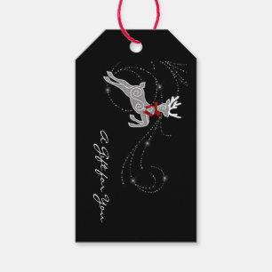 Silver Sparkle Reindeer Gift Tags