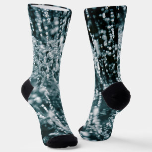 Silver sparkles Frozen Ice bubbles abstract Socks