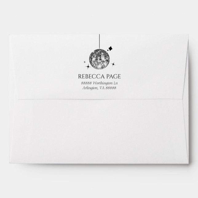 Silver Sparkly Disco Ball  Envelope (Back (Top Flap))