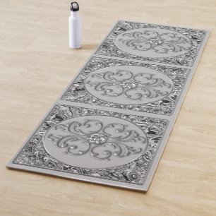 Silver Sparkly Gem Abstract Glam Yoga Mat