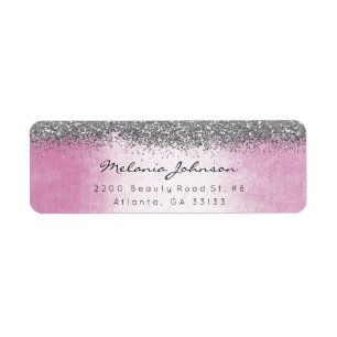Silver Sparkly Glitter Pink Pastel