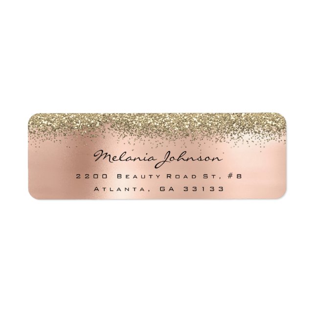 Silver Sparkly Glitter Pink Rose Gold  Metallic (Front)
