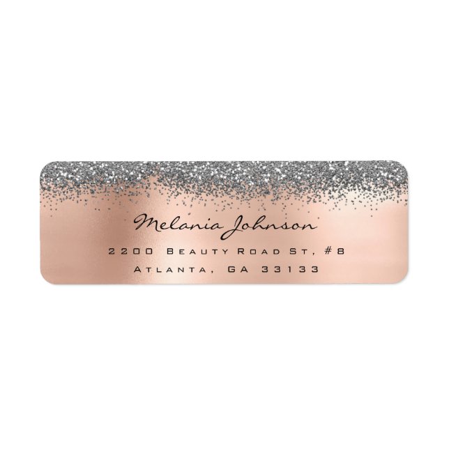 Silver Sparkly Glitter Silver Rose Gold  Metallic (Front)