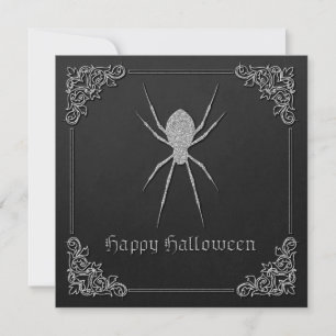 Silver Spider Halloween Invitation